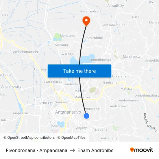 Fivondronana - Ampandrana to Enam Androhibe map