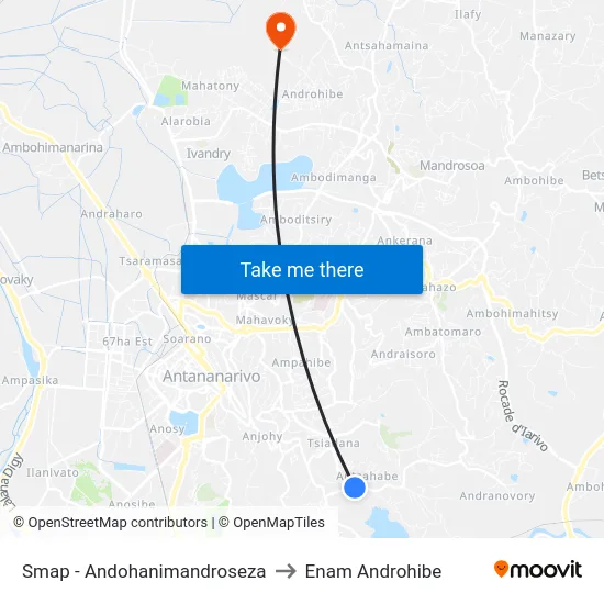 Smap - Andohanimandroseza to Enam Androhibe map