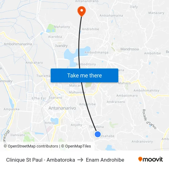 Clinique St Paul - Ambatoroka to Enam Androhibe map