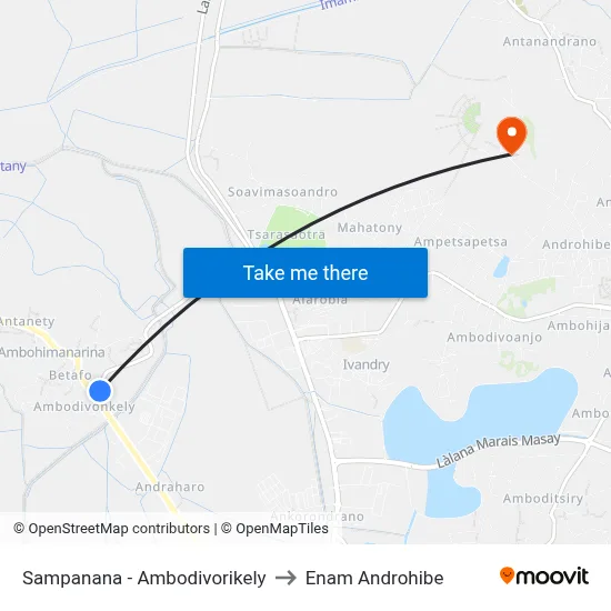 Sampanana - Ambodivorikely to Enam Androhibe map