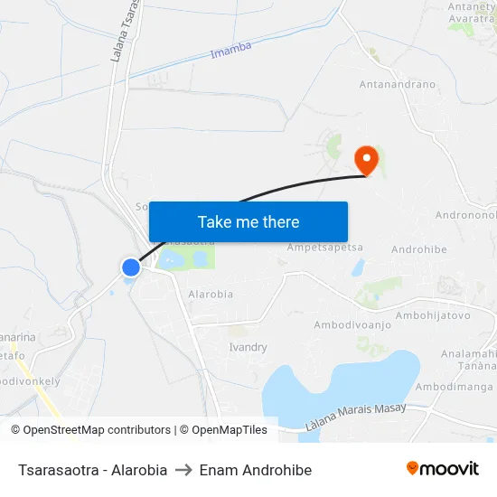 Tsarasaotra - Alarobia to Enam Androhibe map