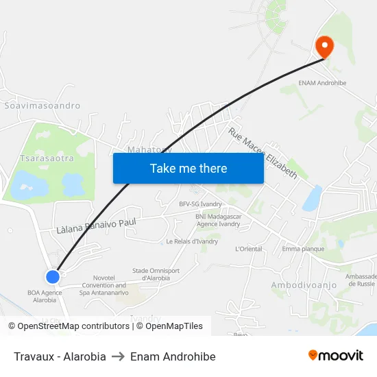 Travaux - Alarobia to Enam Androhibe map