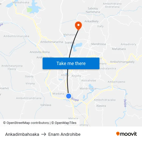 Ankadimbahoaka to Enam Androhibe map