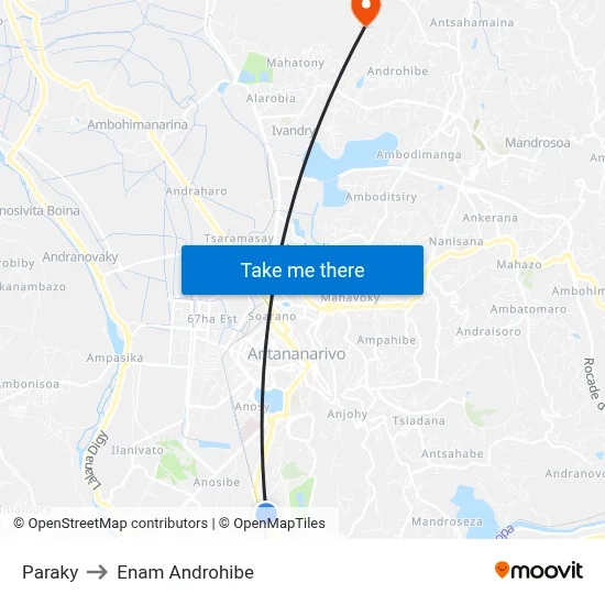 Paraky to Enam Androhibe map