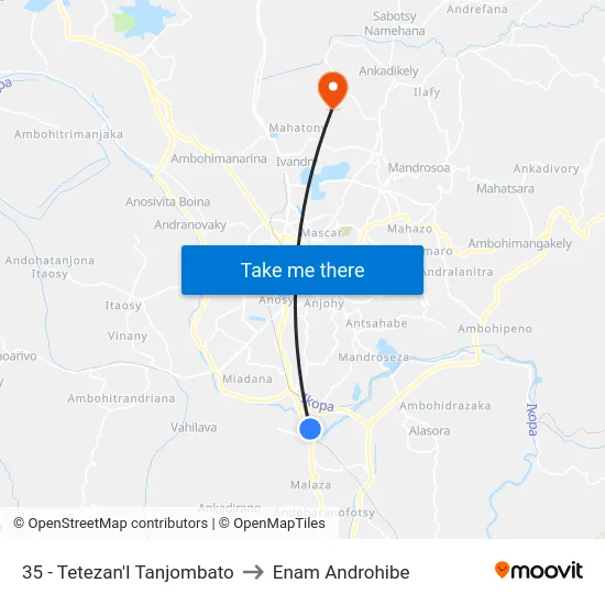 35 - Tetezan'I Tanjombato to Enam Androhibe map