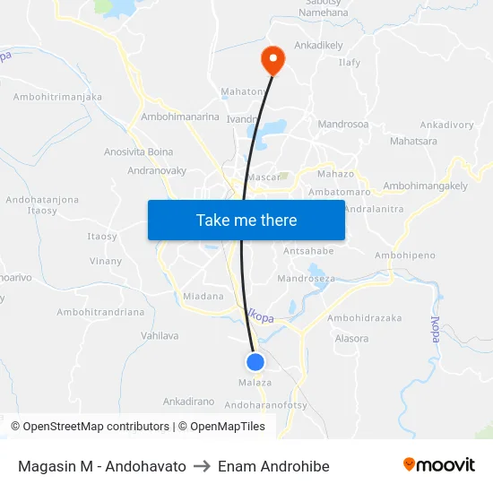 Magasin M - Andohavato to Enam Androhibe map