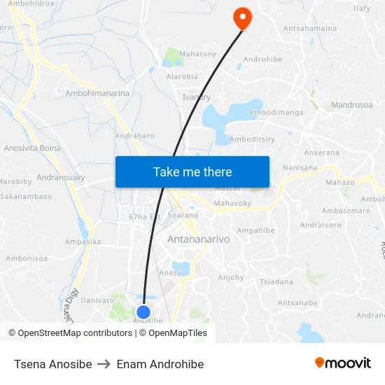 Tsena Anosibe to Enam Androhibe map