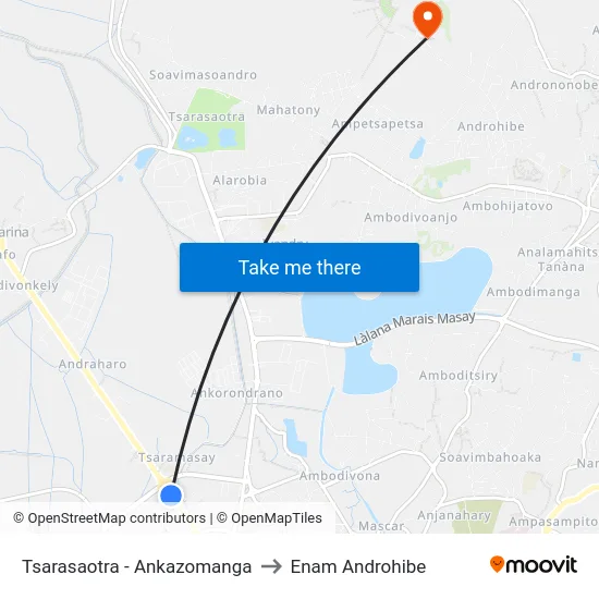 Tsarasaotra - Ankazomanga to Enam Androhibe map