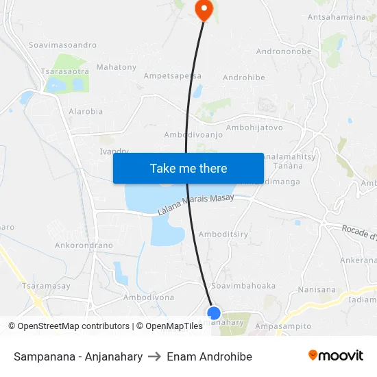 Sampanana - Anjanahary to Enam Androhibe map