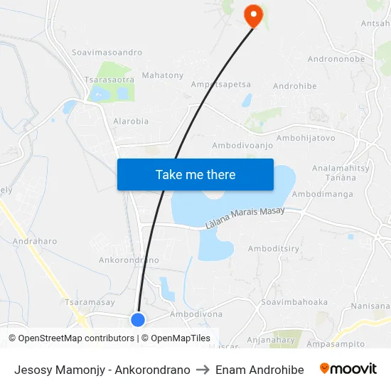 Jesosy Mamonjy - Ankorondrano to Enam Androhibe map