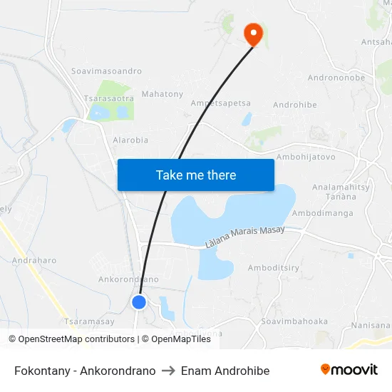 Fokontany - Ankorondrano to Enam Androhibe map