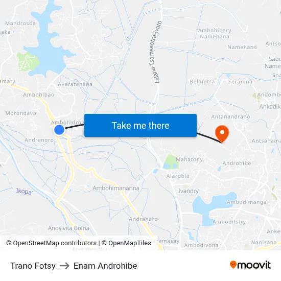 Trano Fotsy to Enam Androhibe map