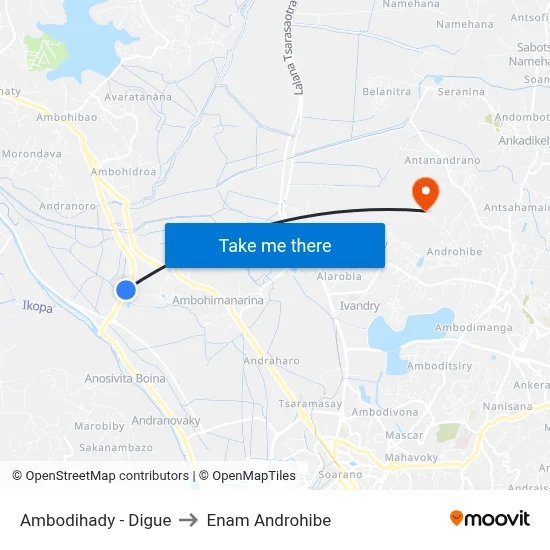 Ambodihady - Digue to Enam Androhibe map