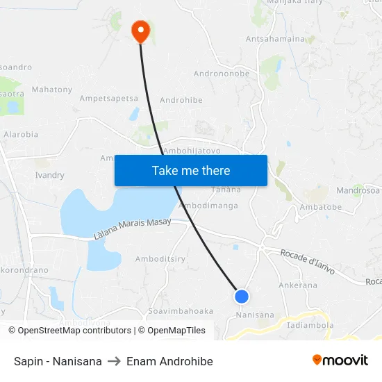 Sapin - Nanisana to Enam Androhibe map