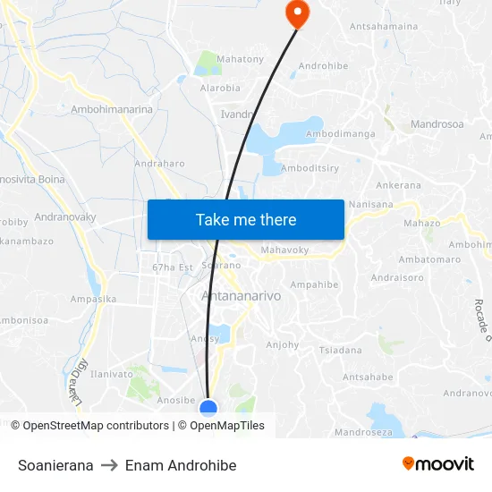 Soanierana to Enam Androhibe map