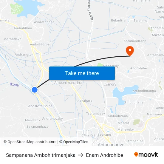 Sampanana Ambohitrimanjaka to Enam Androhibe map