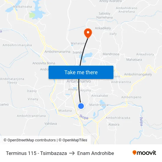 Terminus 115 - Tsimbazaza to Enam Androhibe map
