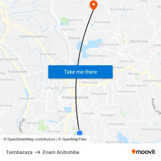 Tsimbazaza to Enam Androhibe map