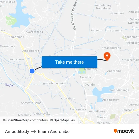 Ambodihady to Enam Androhibe map