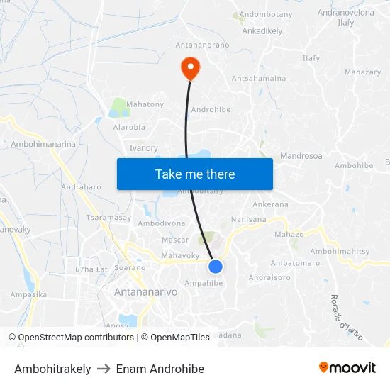 Ambohitrakely to Enam Androhibe map