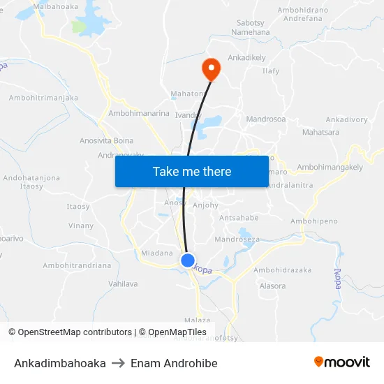 Ankadimbahoaka to Enam Androhibe map