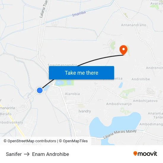 Sanifer to Enam Androhibe map