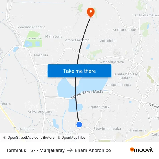 Terminus 157 - Manjakaray to Enam Androhibe map