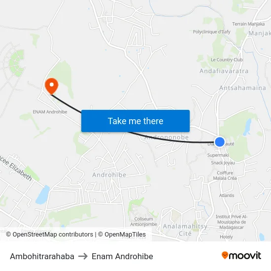 Ambohitrarahaba to Enam Androhibe map
