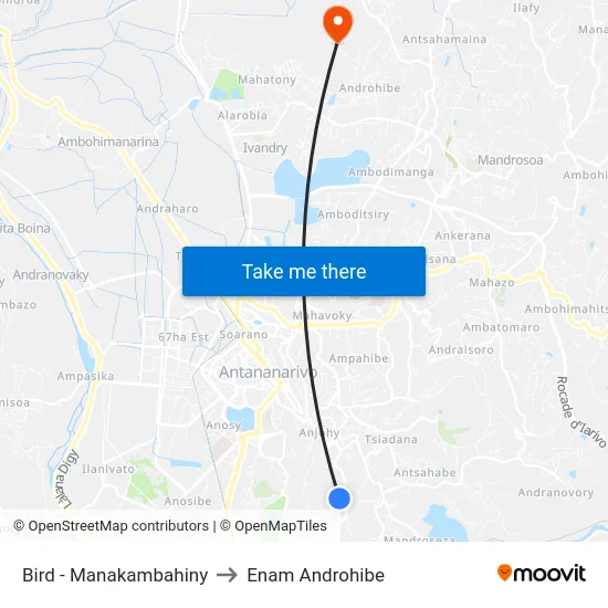 Bird - Manakambahiny to Enam Androhibe map