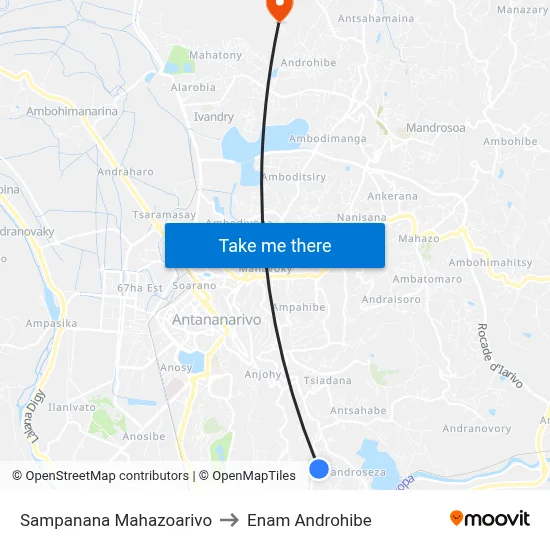 Sampanana Mahazoarivo to Enam Androhibe map