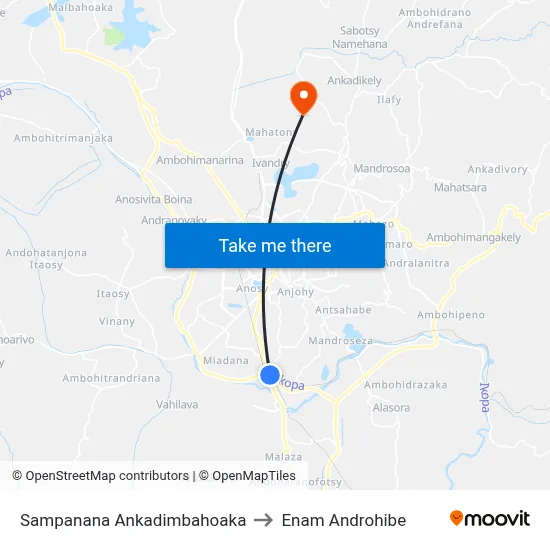 Sampanana Ankadimbahoaka to Enam Androhibe map