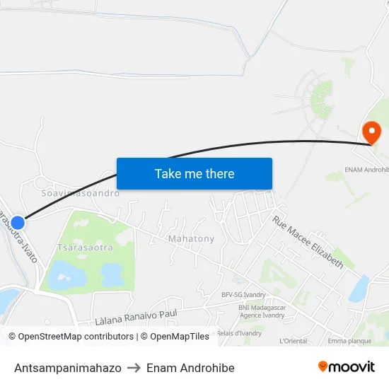 Antsampanimahazo to Enam Androhibe map