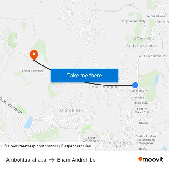 Ambohitrarahaba to Enam Androhibe map