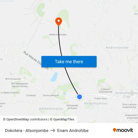 Dokotera - Atsonjombe to Enam Androhibe map