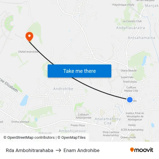 Rda Ambohitrarahaba to Enam Androhibe map