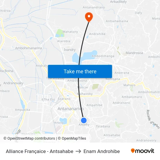 Alliance Françaice - Antsahabe to Enam Androhibe map