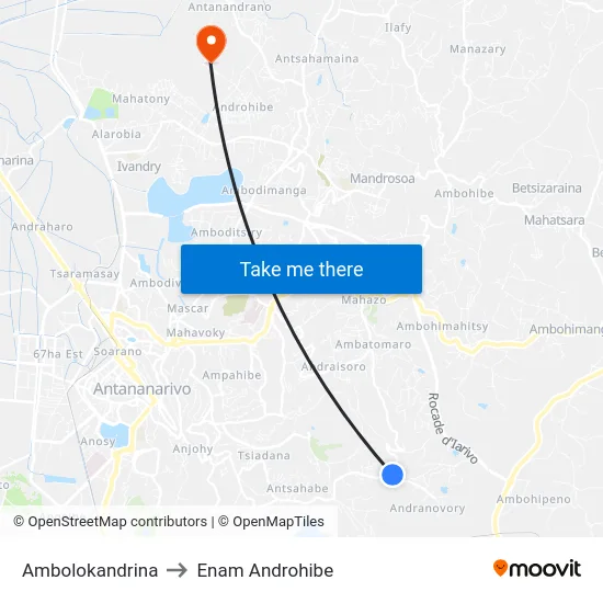 Ambolokandrina to Enam Androhibe map