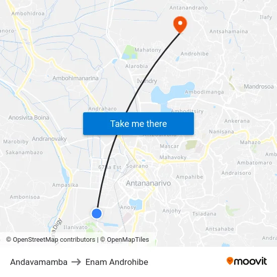Andavamamba to Enam Androhibe map