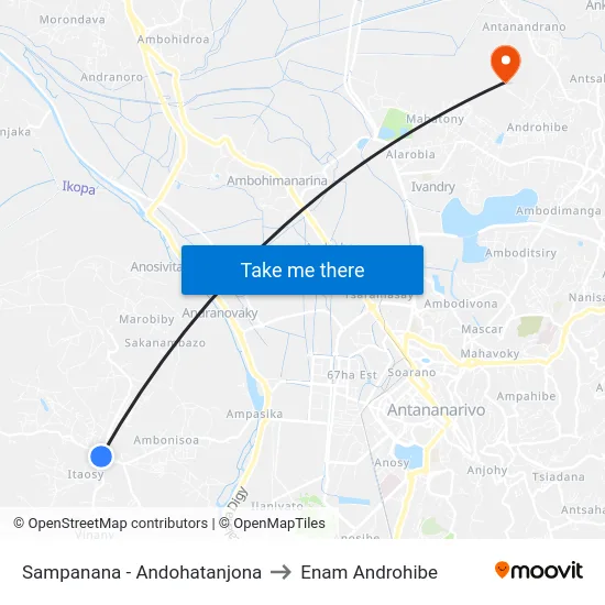 Sampanana - Andohatanjona to Enam Androhibe map