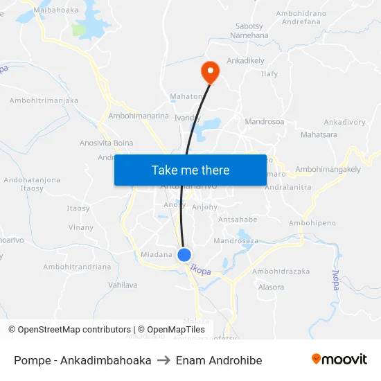 Pompe - Ankadimbahoaka to Enam Androhibe map