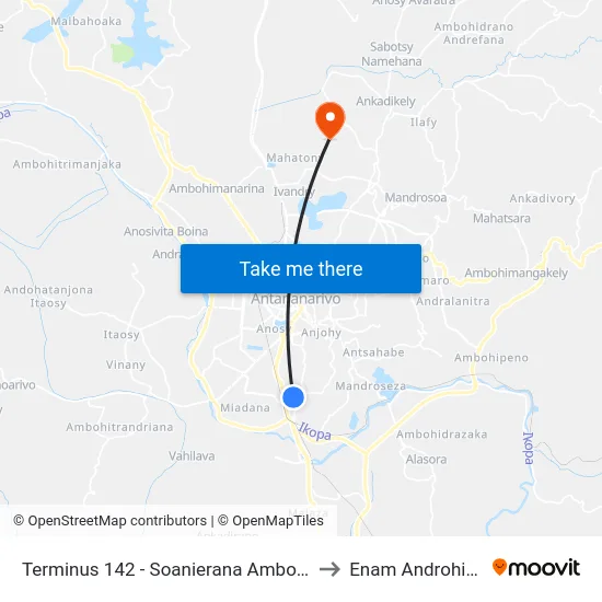 Terminus 142 - Soanierana Ambony to Enam Androhibe map