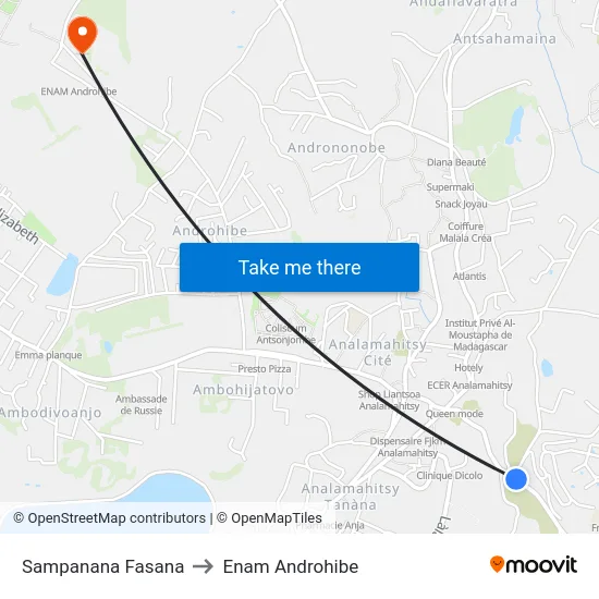Sampanana Fasana to Enam Androhibe map