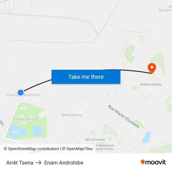 Arrêt Tsena to Enam Androhibe map