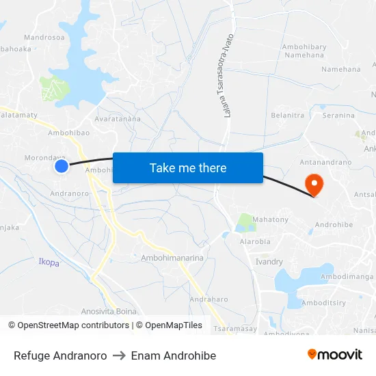 Refuge Andranoro to Enam Androhibe map