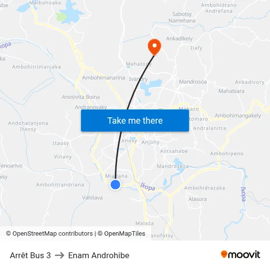 Arrêt Bus 3 to Enam Androhibe map