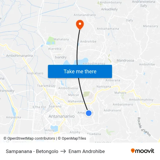 Sampanana - Betongolo to Enam Androhibe map