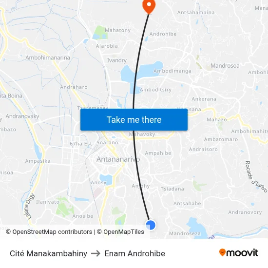 Cité Manakambahiny to Enam Androhibe map