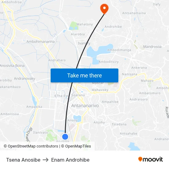 Tsena Anosibe to Enam Androhibe map
