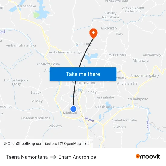 Tsena Namontana to Enam Androhibe map