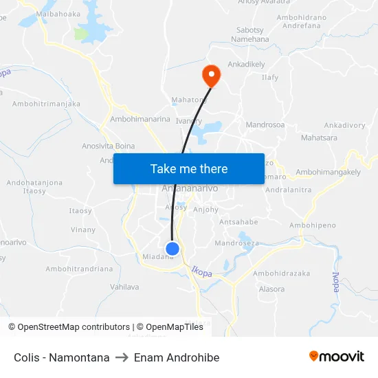 Colis - Namontana to Enam Androhibe map